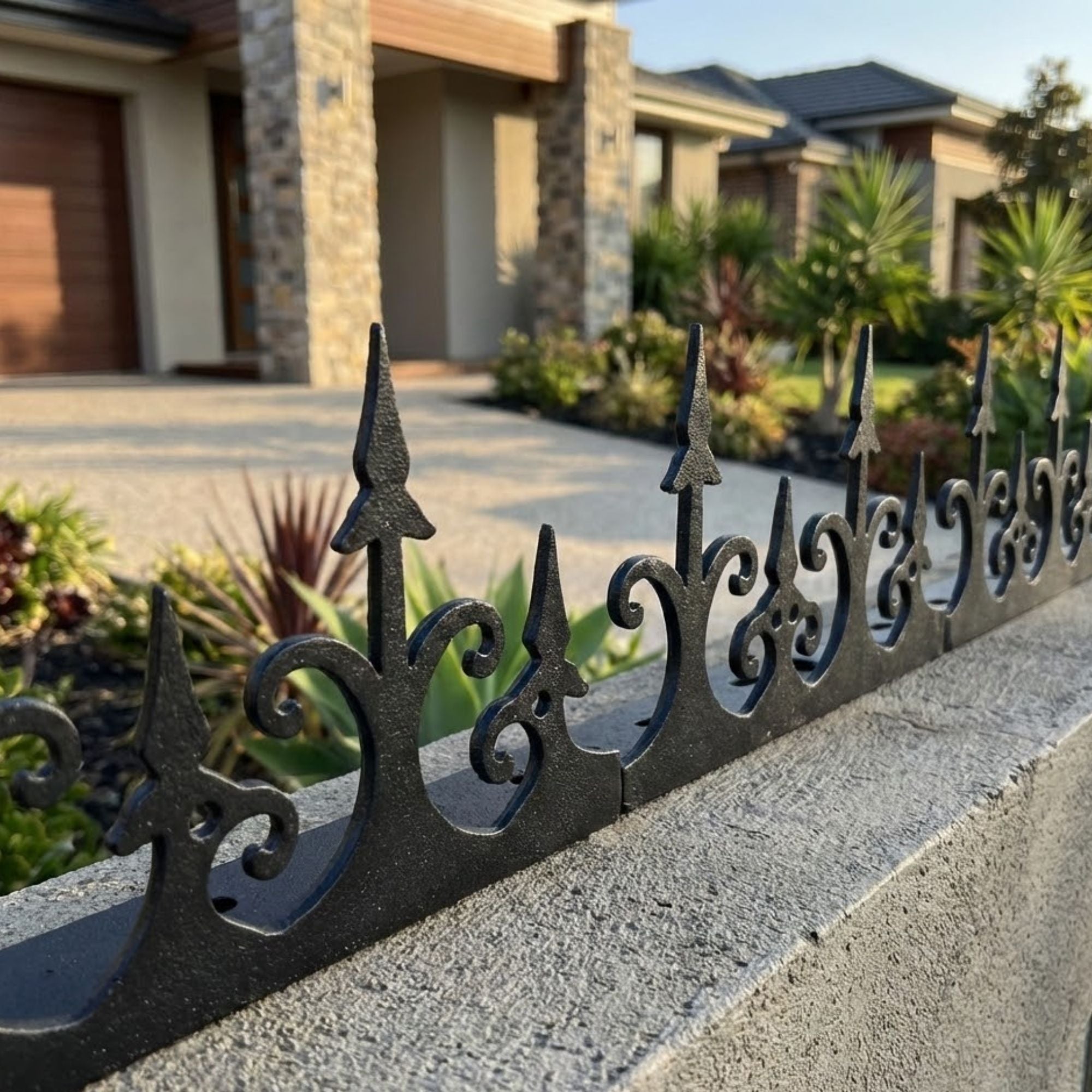 Anti-Climb Steel Fence Spikes – Black | Outdoor Security Fence Spikes