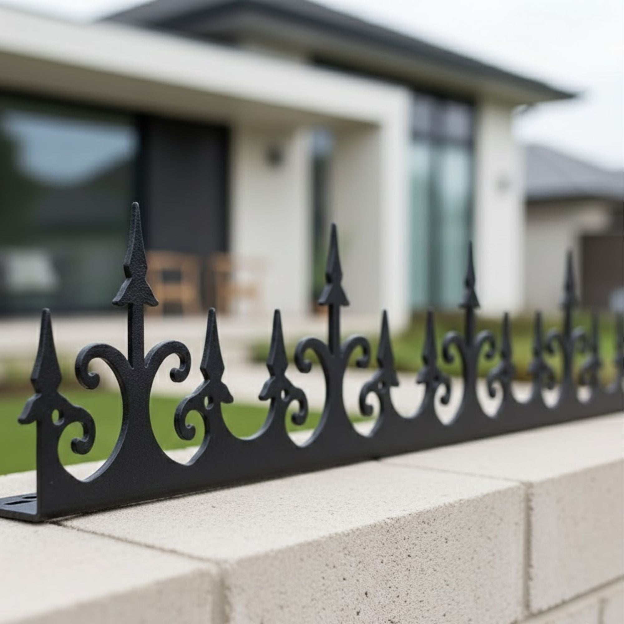 Anti-Climb Steel Fence Spikes – Black | Outdoor Security Fence Spikes